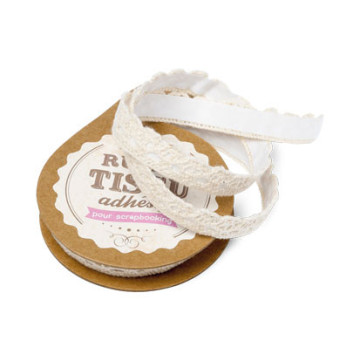Ruban Dentelle beige adhésive 1 cm x 2 m