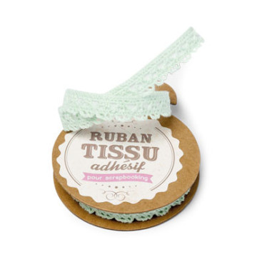 Ruban Dentelle menthe adhésive 1 cm x 2 m
