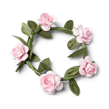 Lot de 4 Couronnes de fleurs roses D 5 cm