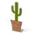 Cactus métal et liège 8 x 20 cm