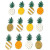 Lot de 12 Stickers Ananas 4,5 x 1,8 cm