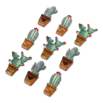Lot de 9 Stickers Cactus assortis 4,5 x 1,8 cm