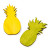 Lot de 24 Ananas bois jaunes et verts 3 x 5,5 cm
