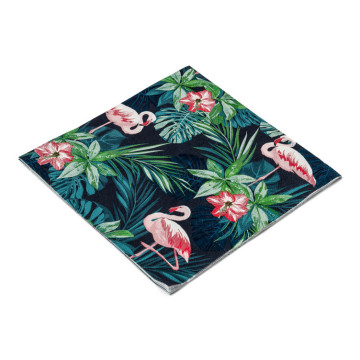 Lot de 20 serviettes jetables Tropical 3 plis33 x 33 cm