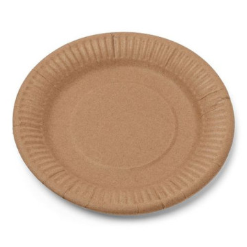 Lot de 12 assiettes en carton kraft D 18 cm