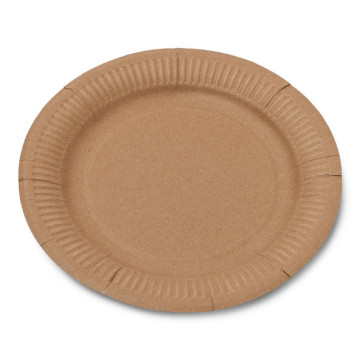 Lot de 12 assiettes jetables en carton kraft D 23 cm