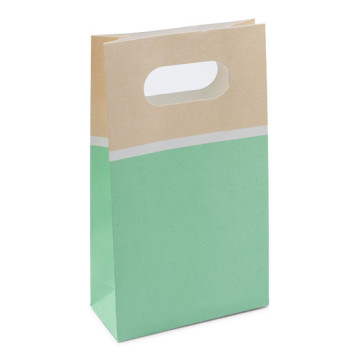 Lot de 6 sacs papier Menthe 10,5 x 4,5 x 18 cm