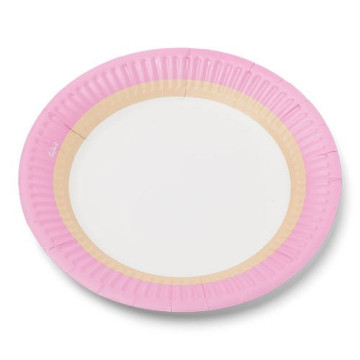 Lot de 12 assiettes jetables en carton Fraise D 23 cm