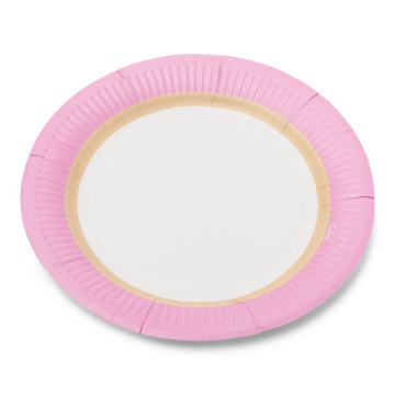 Lot de 12  assiettes jetables en carton Fraise D 18 cm