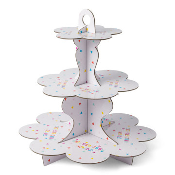 Présentoir Joyeux anniversaire Tutti Frutti 3 étages en carton kraft 34 cm