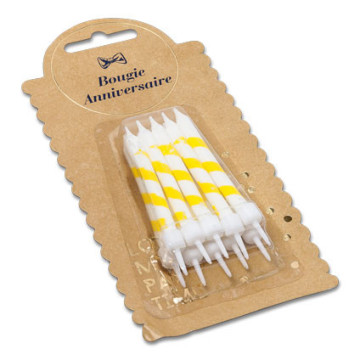 Lot de 10 Bougies Sorbet Citron 6 cm
