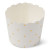 Lot de 25 cakes cup blancs à pois or en carton D 6 cm