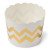 Lot de 25 cakes cup blancs à chevrons or en carton D 6 cm