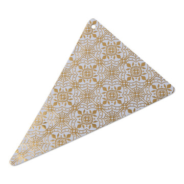Lot de 5 Fanions carreaux de ciment or 15 x 21 cm