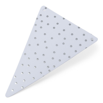 Lot de 5 Fanions triangles blancs à pois argent 15 x 21 cm