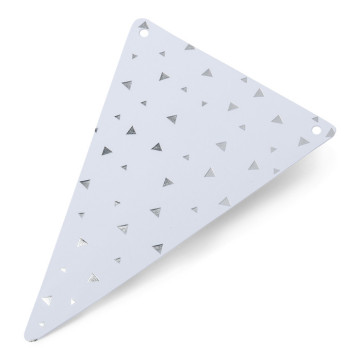 Lot de 5 Fanions triangles triangles argent 15 x 21 cm