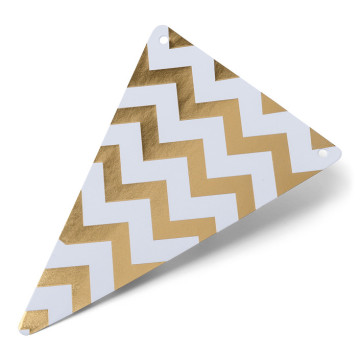 Lot de 5 Fanions triangles chevrons or 15 x 21 cm