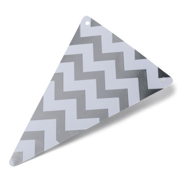 Lot de 5 Fanions triangles chevrons argent 15 x 21 cm
