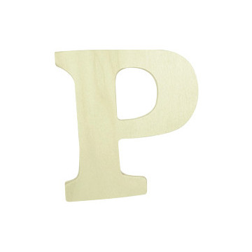 Lettre P en bois à décorer-12 cm