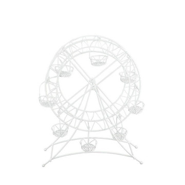 Grande roue métal blanc 27 x 25 x 35 cm