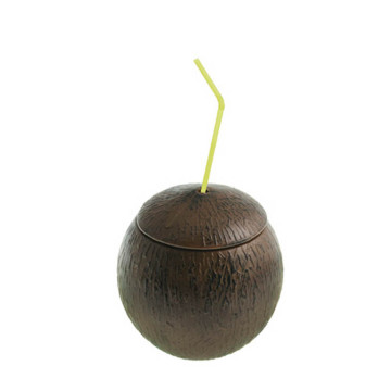 Contenant noix de coco avec paille 10 x 11 cm