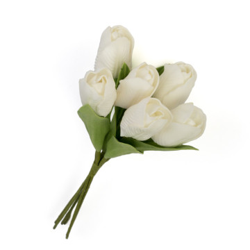 Bouquet de tulipes blanches 23 cm
