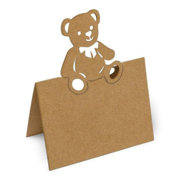 Lot de 20 Marque-place kraft ourson 8 x 12 cm