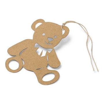 Lot de 20 étiquettes kraft Ourson 7,5 cm