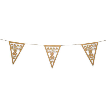 Guirlande fanions kraft ourson 17 x 23,5 cm L 3 m