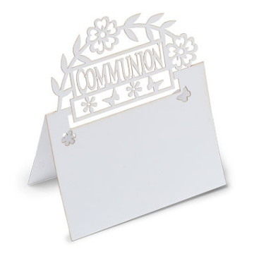 Lot de 20 marque-place Communion 8 x 12 cm