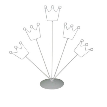 Présentoir Princesse métal blanc laqué 32 x 9,5 x 31cm