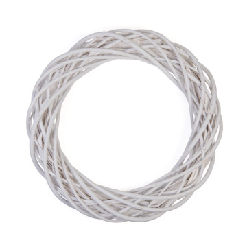 Couronne en osier blanc 30 cm