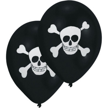 Lot de 8 ballons Pirate Party en latex 23 cm