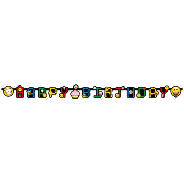 Guirlande Happy Birthday Emoticons 1,80 m x 15 cm