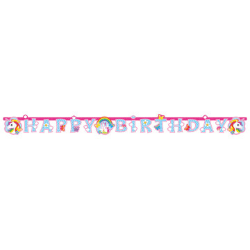 Guirlande happy Birthday Licorne 1,80 m x 15 cm