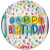 Ballon Happy Birthday 50 Rainbow Clear Orbz 38 x 40 cm