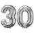 Ballons forme chiffre 30 ans argent