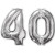 Ballons forme chiffre 40 ans argent