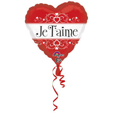 Ballon cœur " Je t'aime" 43 cm