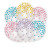 Lot de 6 ballons confettis pastel en latex 27 cm