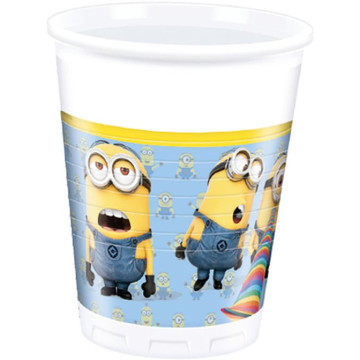 Lot de 8 gobelets jetables Lovely Minions en plastique 20 cl