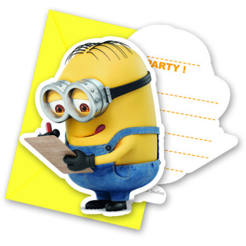 Lot de 6 carte invitation Lovely Minions avec enveloppes