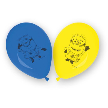 Lot de 8 ballons imprimé Lovely Minions