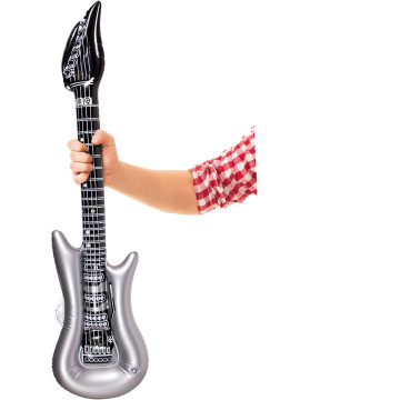 Guitare gonflable argent