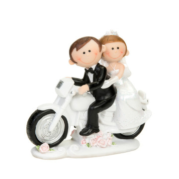 Figurine mariés moto