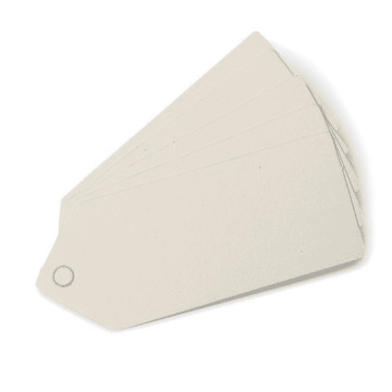 Lot de 24 étiquettes perforées Ivoire 5 x 2 cm