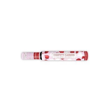 Canon à confettis pétales de rose rouge+cœurs blancs 50 cm