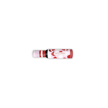 Canon à confettis pétales de rose rouge+cœurs blancs 30 cm