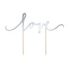 Déco Love argent sur double pic 17 cm