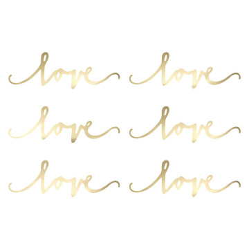Lot de 6 déco Love or 20 cm